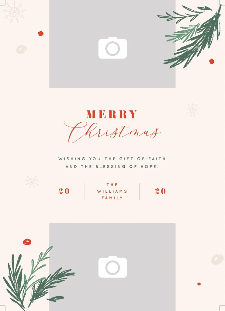 PSD carte photo de noël carte de vacances