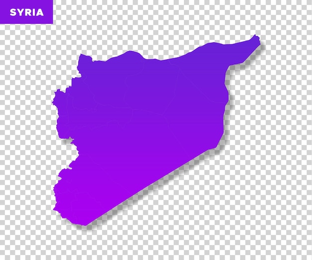 PSD carte de la syrie sur un fond transparent