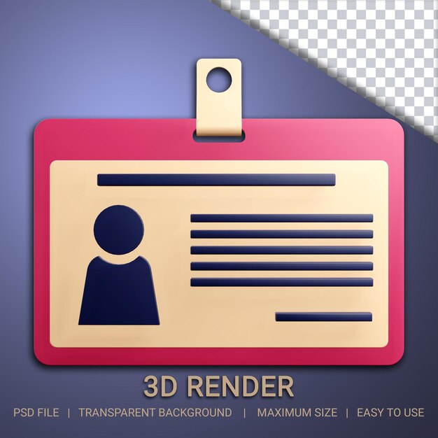 carte de visite 3d avec fond transparent