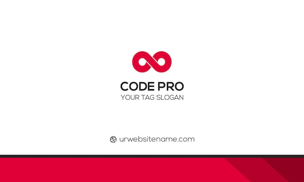 Carte de visite Code Pro avec le symbole de l'infini et les accents rouges