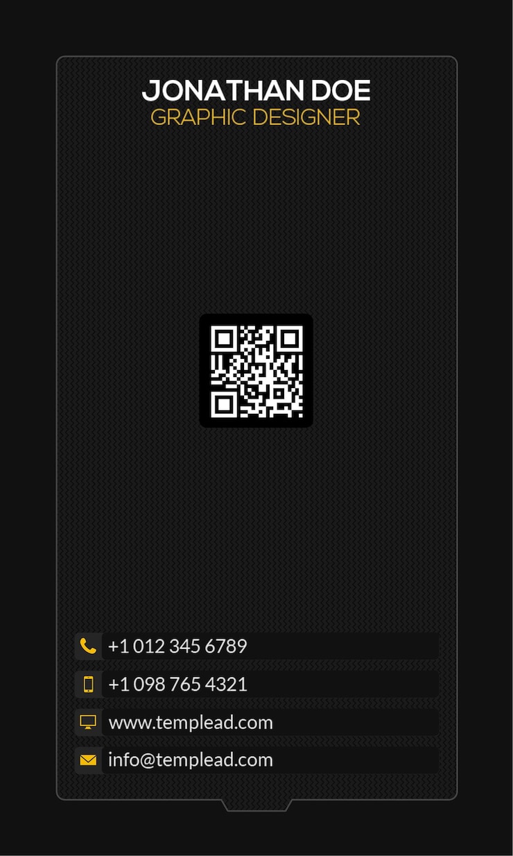 PSD carte de visite avec code qr et coordonnées