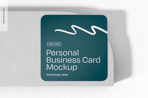 Carte de visite personnelle Mockup du dessus carré