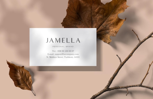 Une carte de visite pour une entreprise appelée jamlia.