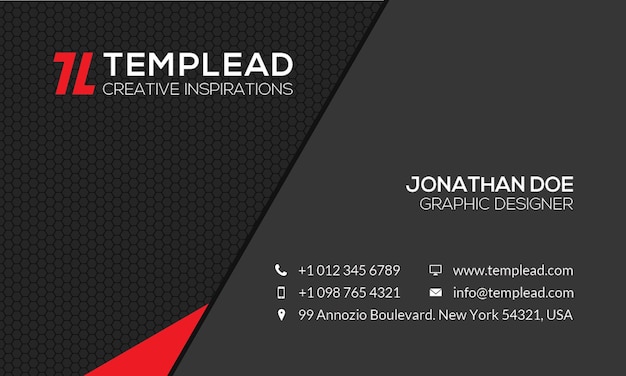 Carte de visite pour le graphiste Jonathan Doe