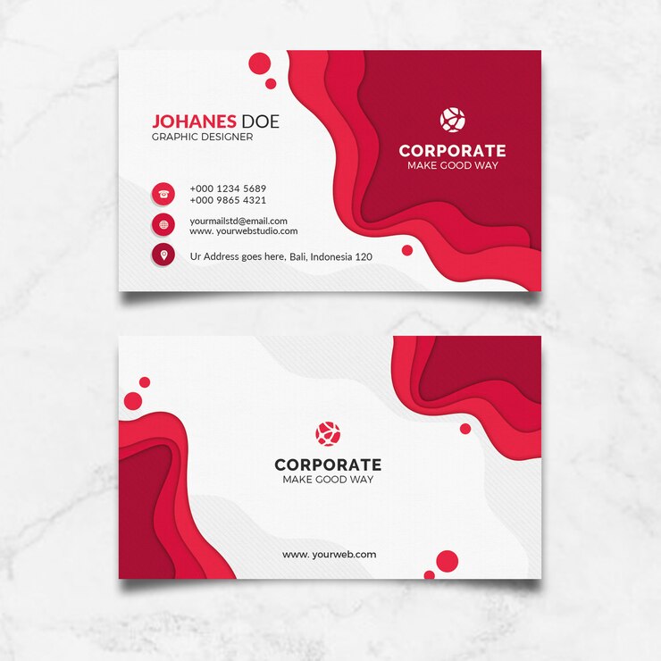 PSD carte de visite rouge créative