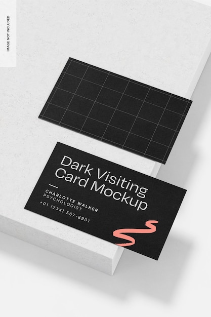 PSD carte de visite sombre au paysage mockup vue droite