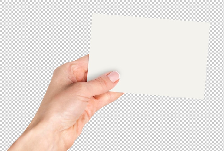 PSD carte de visite vierge tenue en main personnalisez votre message sur cette carte blanche polyvalente parfaite pour un usage personnel ou professionnel psd transparent