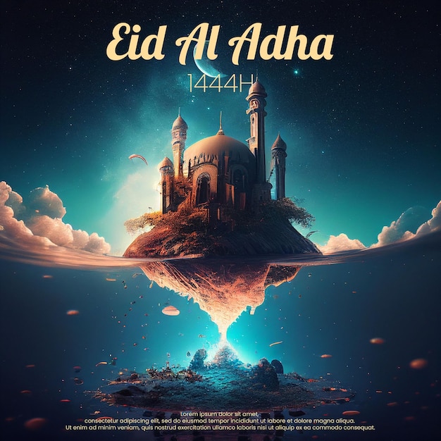 Carte de voeux Eid Al Adha II carte de voeux II PSD