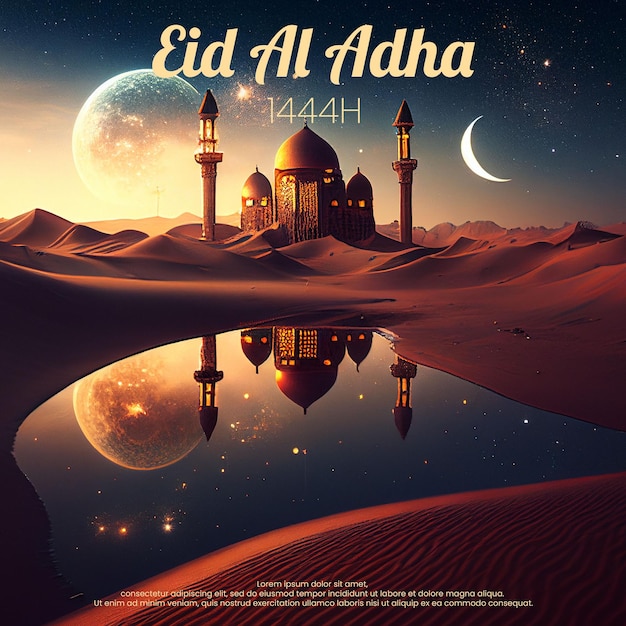 Carte de voeux Eid Al Adha II carte de voeux II PSD