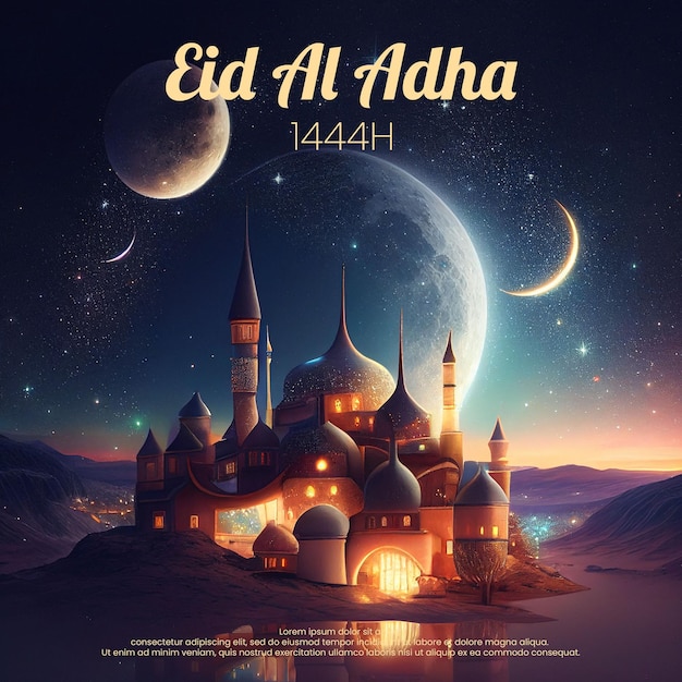 Carte de voeux Eid Al Adha II carte de voeux II PSD