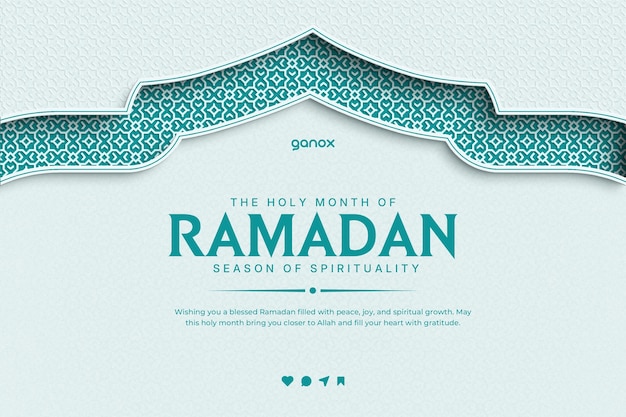 Carte de vœux de fond islamique minimaliste du Ramadan et bannière postée sur les médias sociaux