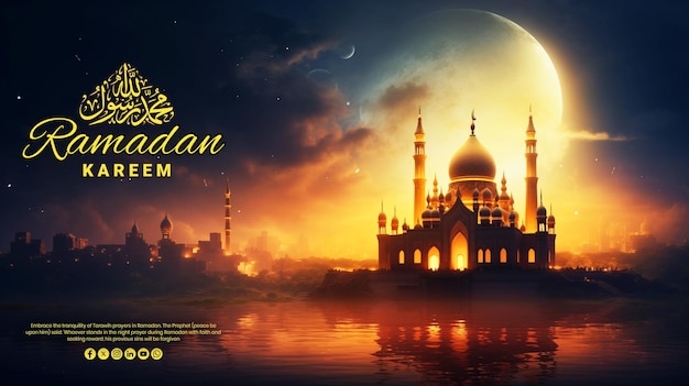 PSD carte de vœux islamique spéciale pour le ramadan kareem
