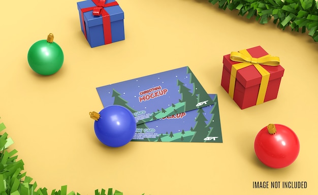 Carte de voeux de Noël rendu 3d maquette