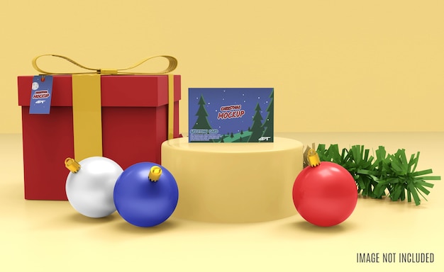 Carte De Voeux De Noël Rendu 3d Maquette