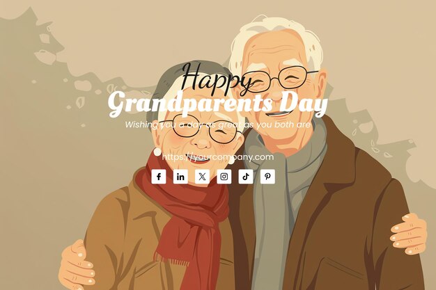 PSD carte de vœux pour le jour des grands-parents