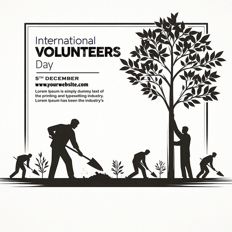 Cartel de agradecimiento a los voluntarios para el Día Internacional de los Voluntarios