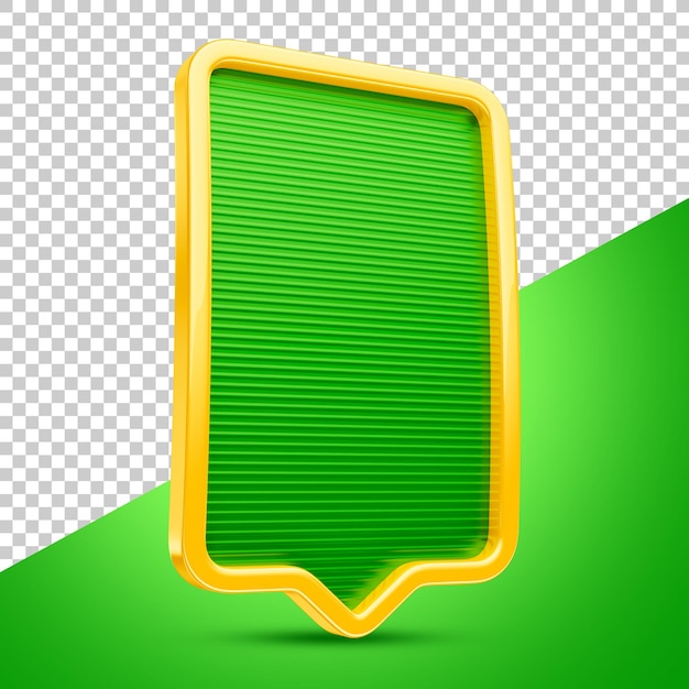 un cartel amarillo con un fondo verde y un borde amarillo
