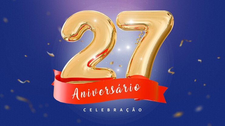 PSD cartel de aniversario de 27 años