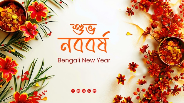 PSD el cartel del año nuevo bengalí pohela boishakh