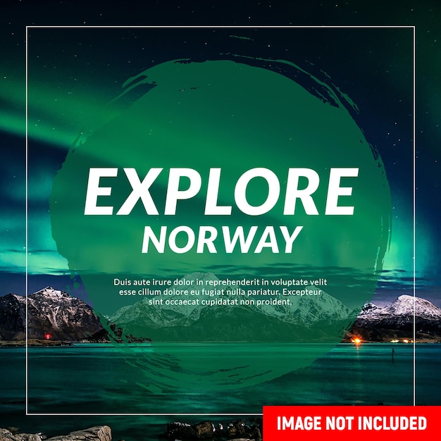 Un cartel para un anuncio de noruega para una vista panorámica.