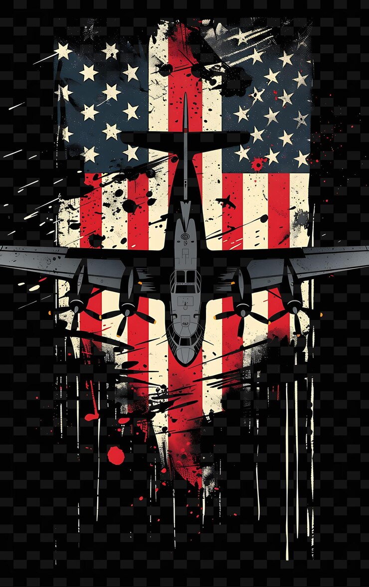 PSD un cartel para un avión con las palabras "estados unidos" en él
