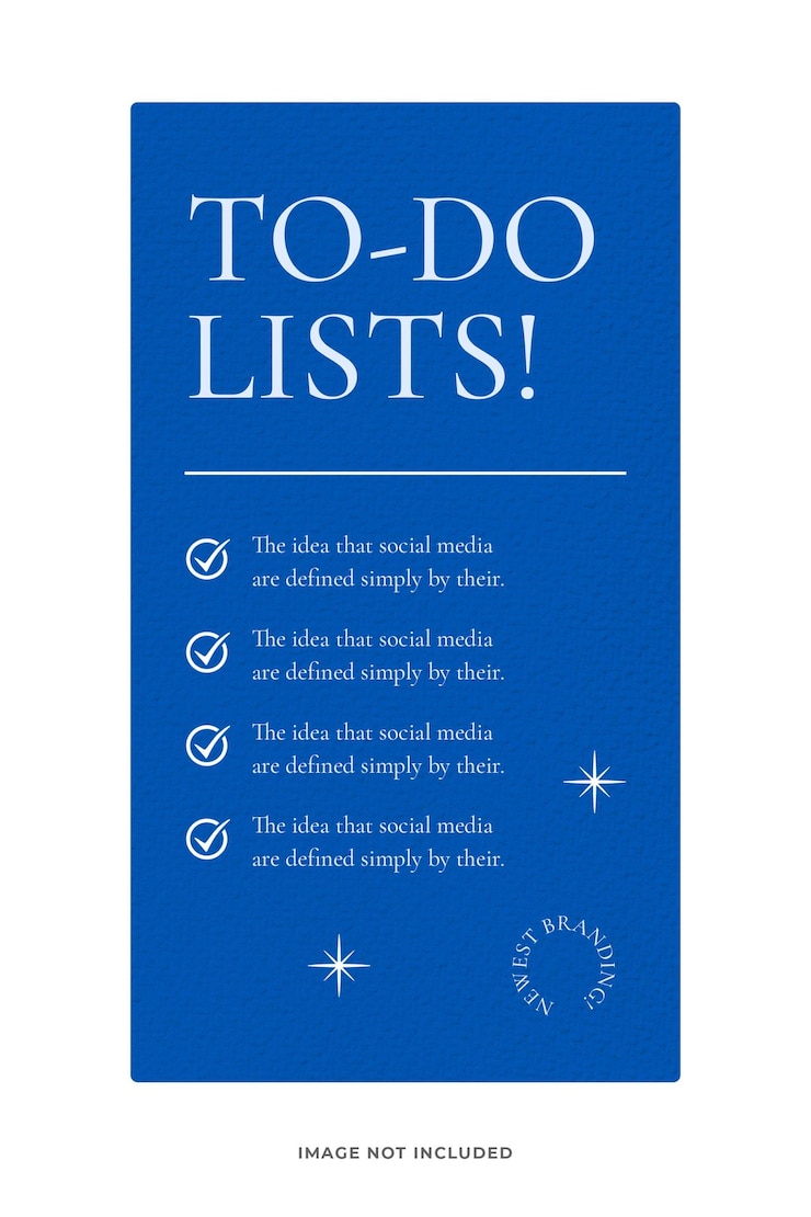 PSD cartel azul para hacer listas historias de instagram modelo psd