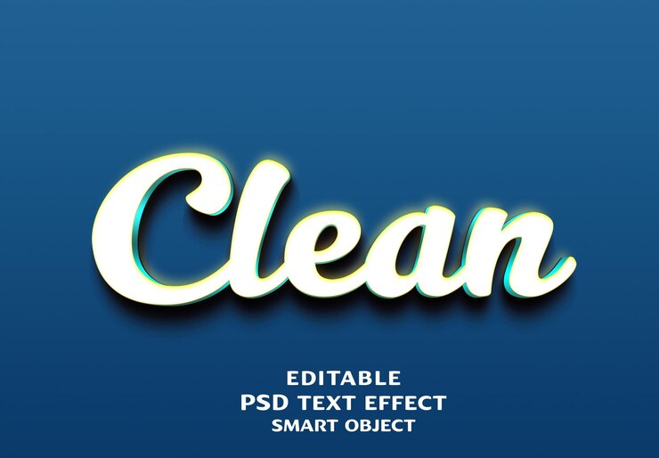 PSD un cartel azul con las palabras texto limpio en él