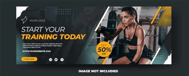 PSD cartel de banner de fitness de gimnasio diagonal negro moderno