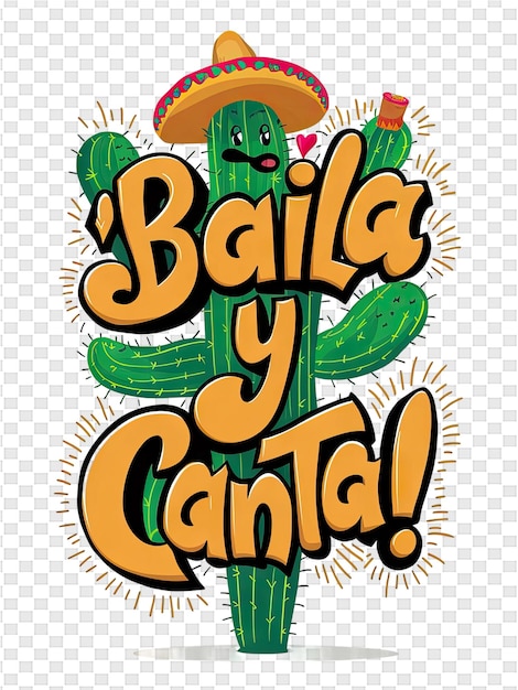 Un cartel para un cactus mexicano con un cactos en él