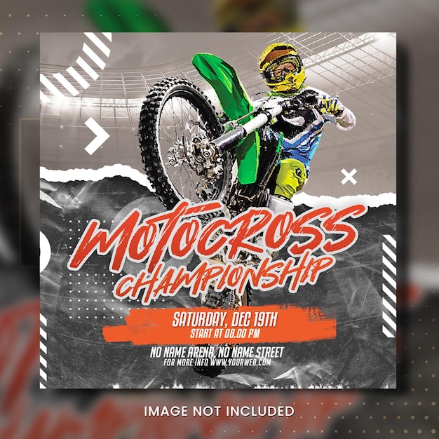 PSD un cartel para un campeonato de motocross el 19 de octubre.