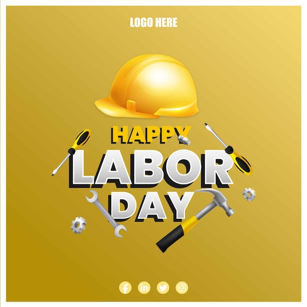 Un cartel para la celebración del día del trabajo.