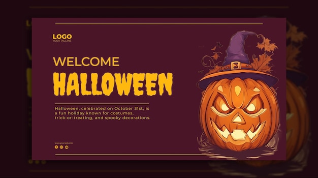 Cartel de celebración de halloween psd