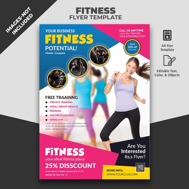 un cartel para un centro de fitness llamado clase de fitness
