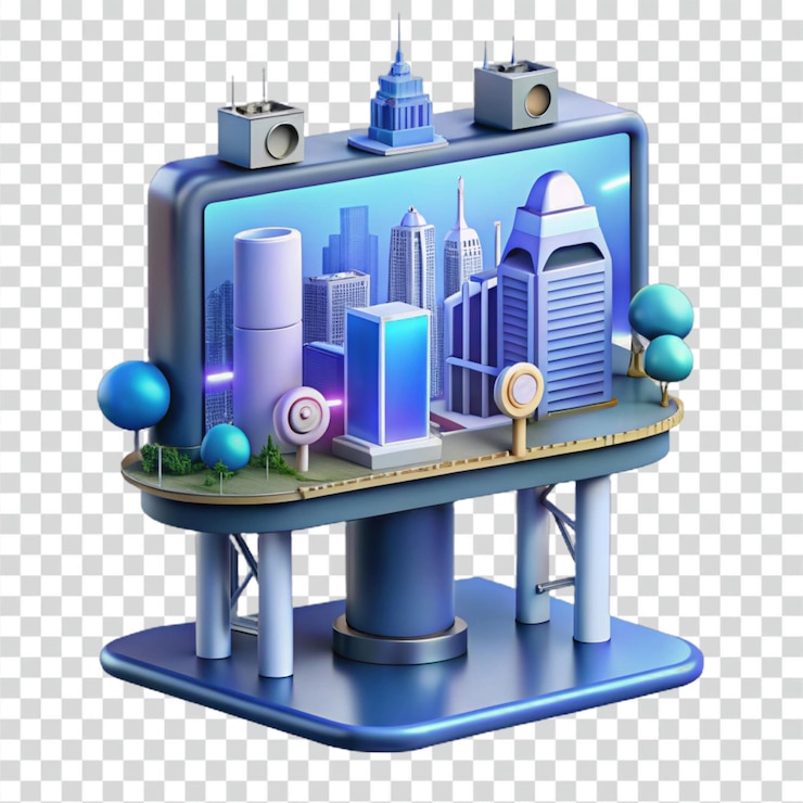 PSD el cartel de la ciudad futurista