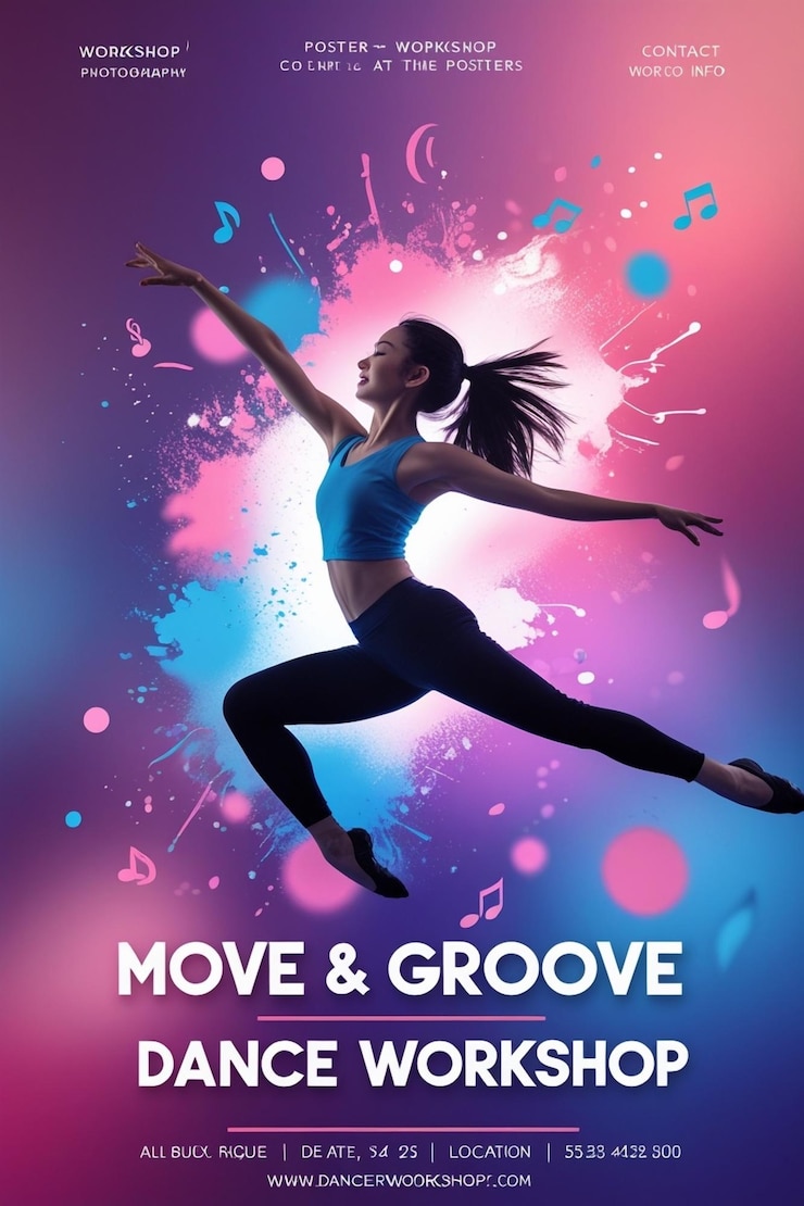 PSD un cartel para la clase de baile