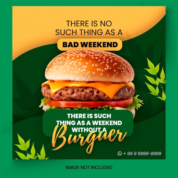 PSD cartel de comida para hamburguesas