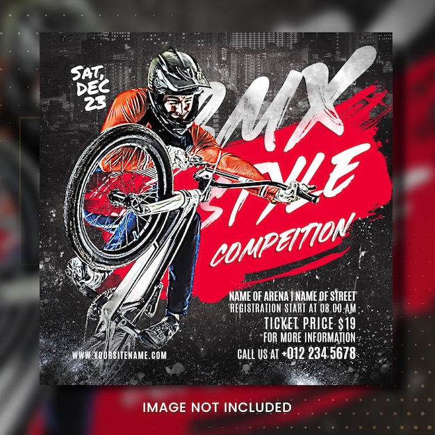 Un cartel para una competencia de bicicletas que dice "competencia de estilo de bicicleta".