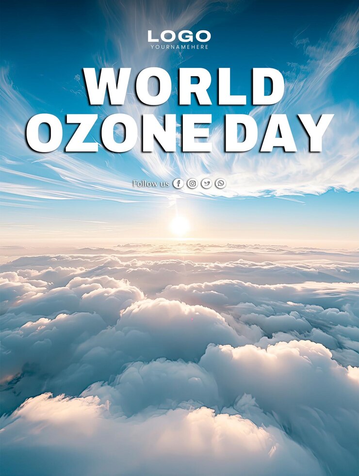 PSD cartel para conmemorar el día mundial del ozono