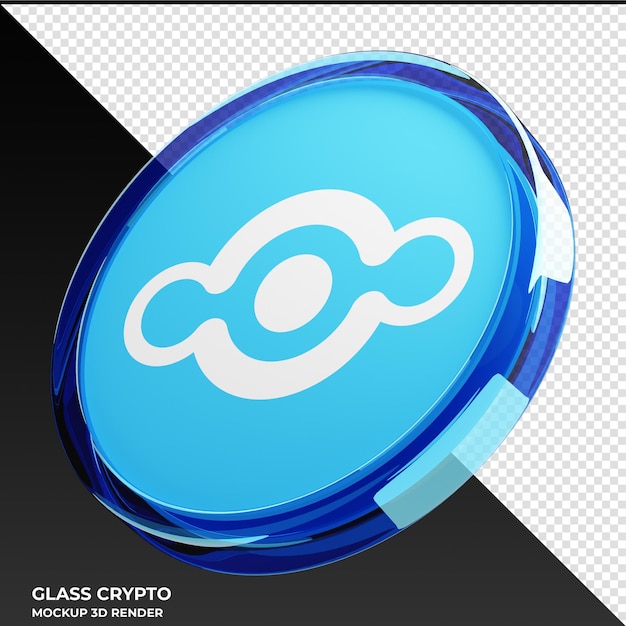 Un cartel criptográfico de cristal azul y blanco con las palabras criptografía de cristal.
