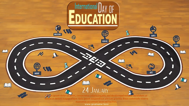 PSD cartel para el día de la educación de la educación
