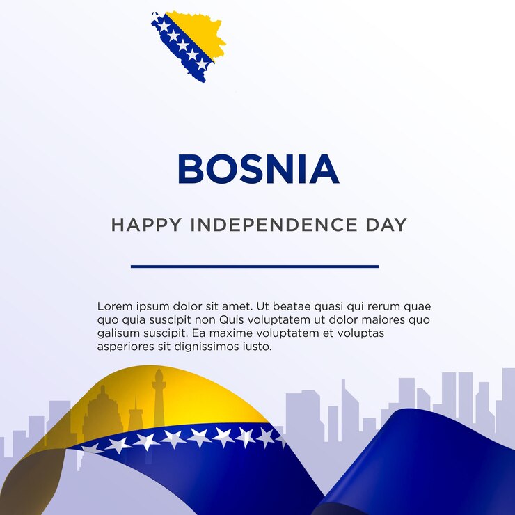 PSD un cartel para el día de la independencia se muestra con una bandera y una bandera