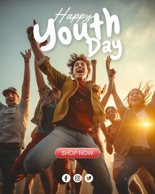 Cartel del día de la juventud psd