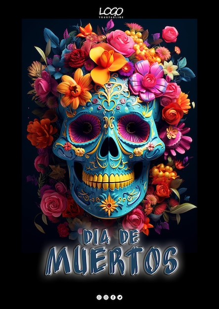 PSD cartel del día de los muertos psd