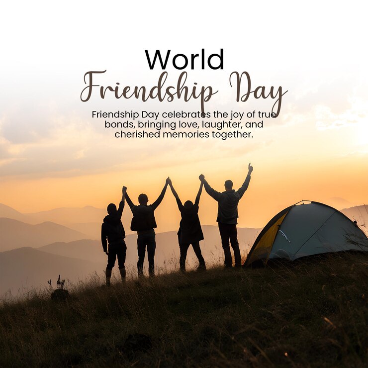 un cartel para el Día Mundial de la Amistad con amigos