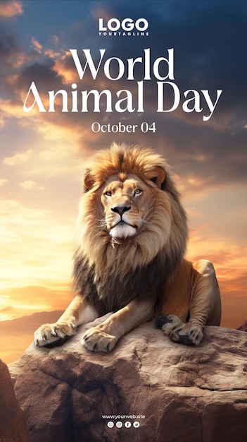 cartel del día mundial de los animales