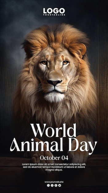 PSD cartel del día mundial de los animales