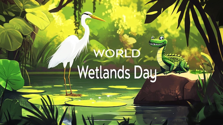 PSD un cartel para el día mundial de los océanos con una rana y una rana