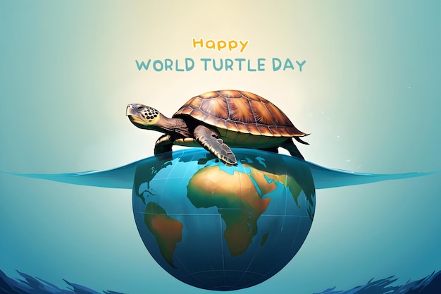 PSD un cartel para el día mundial de la tortuga