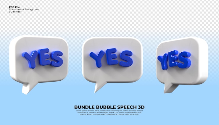 PSD un cartel para el discurso de burbuja de palabra 3d