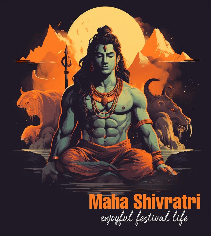 PSD un cartel del diseño del cartel de maha shivratri